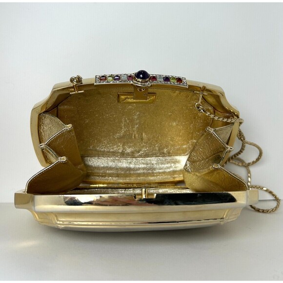 Vintage Judith Leiber Convertible Minaudiere with Crystal and Gemstone Clasp - Picture 2 of 10